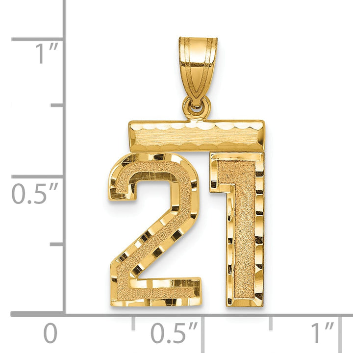10K Yellow Gold Medium D.C. Number 21 Charm