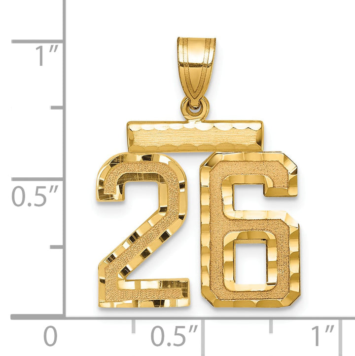 10K Yellow Gold Medium D.C. Number 26 Charm