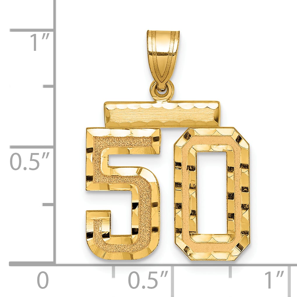 10K Yellow Gold Medium D.C. Number 50 Charm