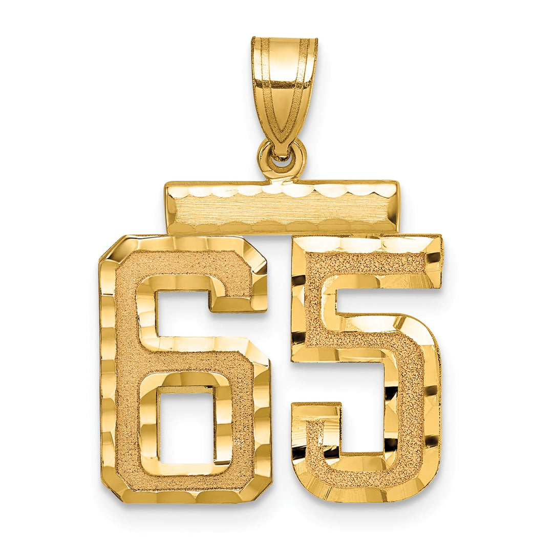 10K Yellow Gold Medium D.C. Number 65 Charm