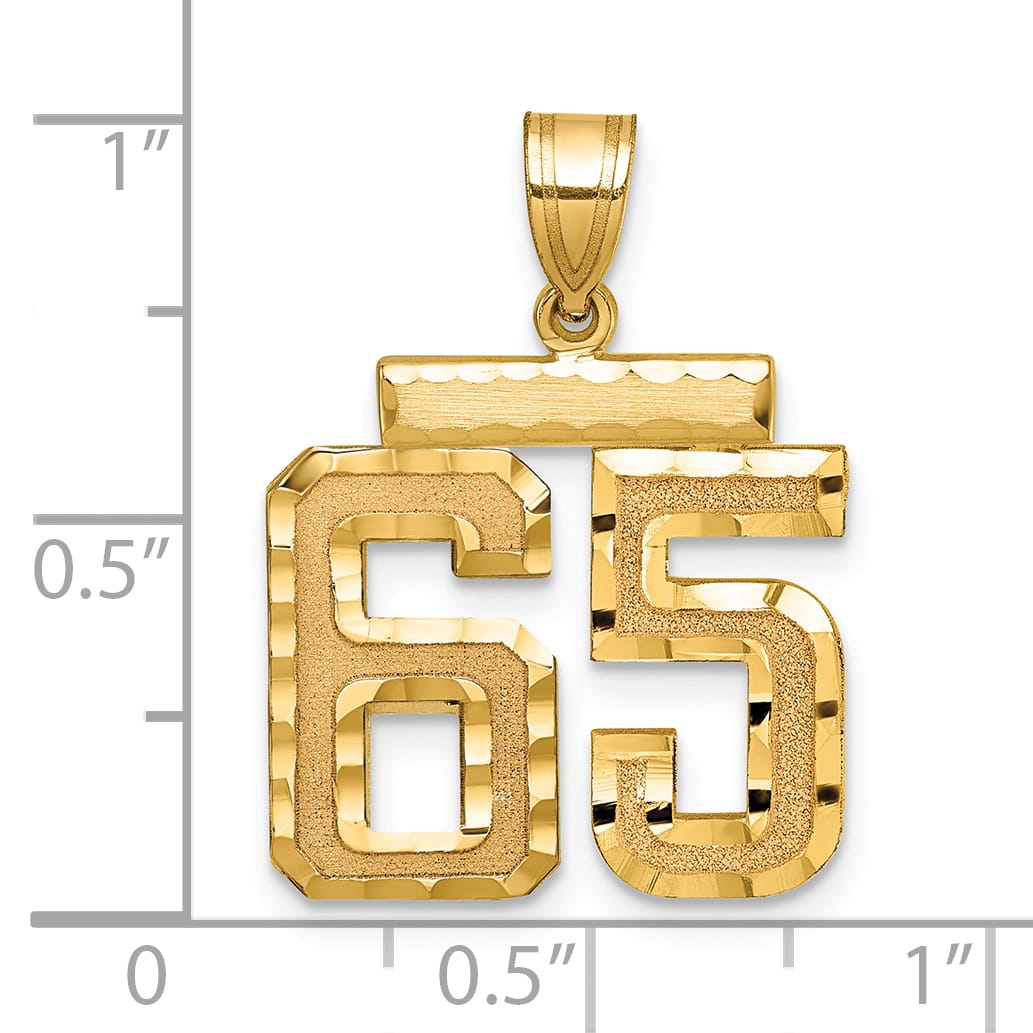 10K Yellow Gold Medium D.C. Number 65 Charm