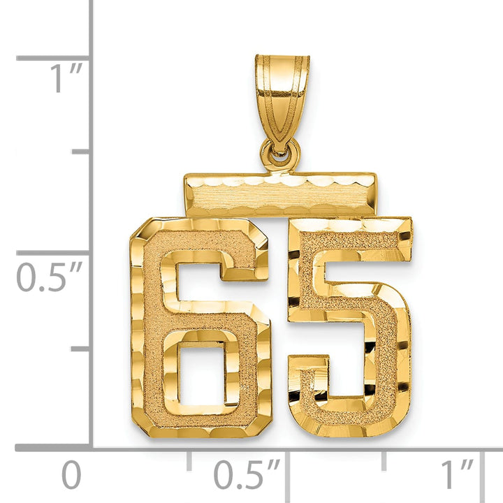 10K Yellow Gold Medium D.C. Number 65 Charm