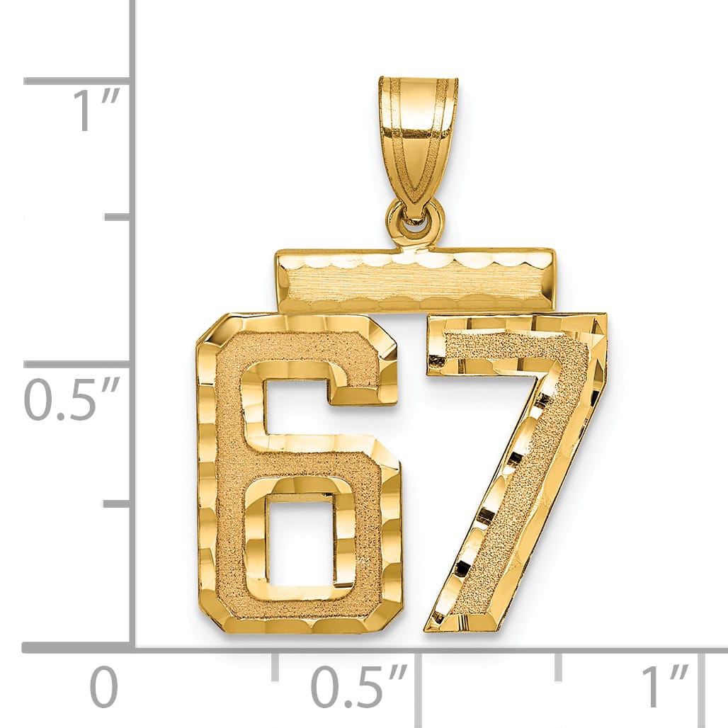 10K Yellow Gold Medium D.C. Number 67 Charm