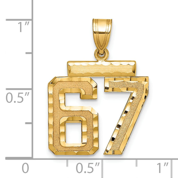 10K Yellow Gold Medium D.C. Number 67 Charm
