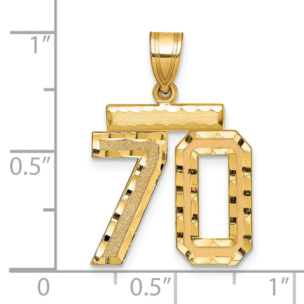 10K Yellow Gold Medium D.C. Number 70 Charm