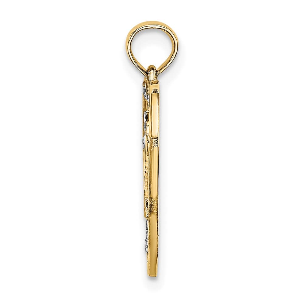 10K Yellow Gold Medium Dream in Heart with D.C. Star Accents Charm