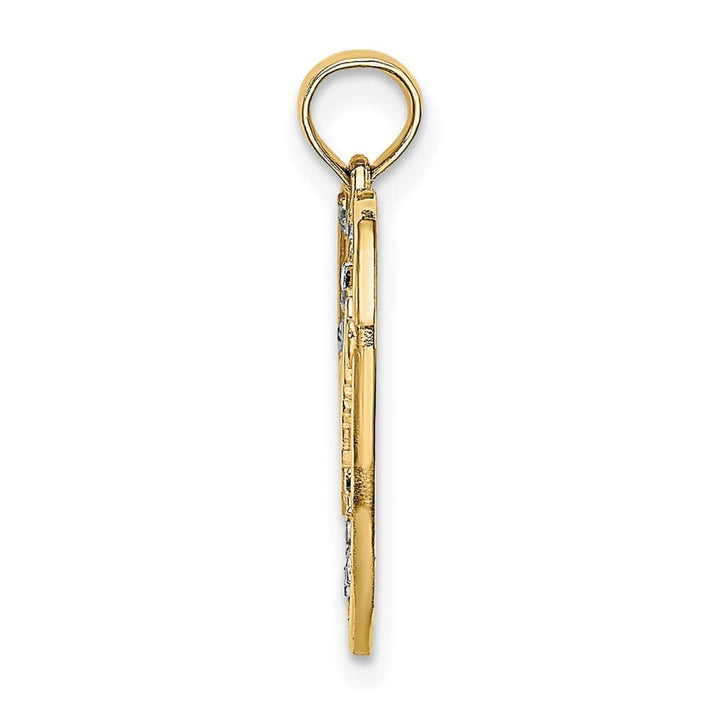 10K Yellow Gold Medium Dream in Heart with D.C. Star Accents Charm