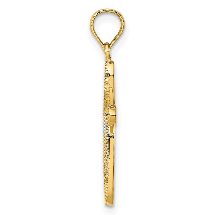 10K Yellow Gold Medium Filigree and Milgrain Passion Cross Charm