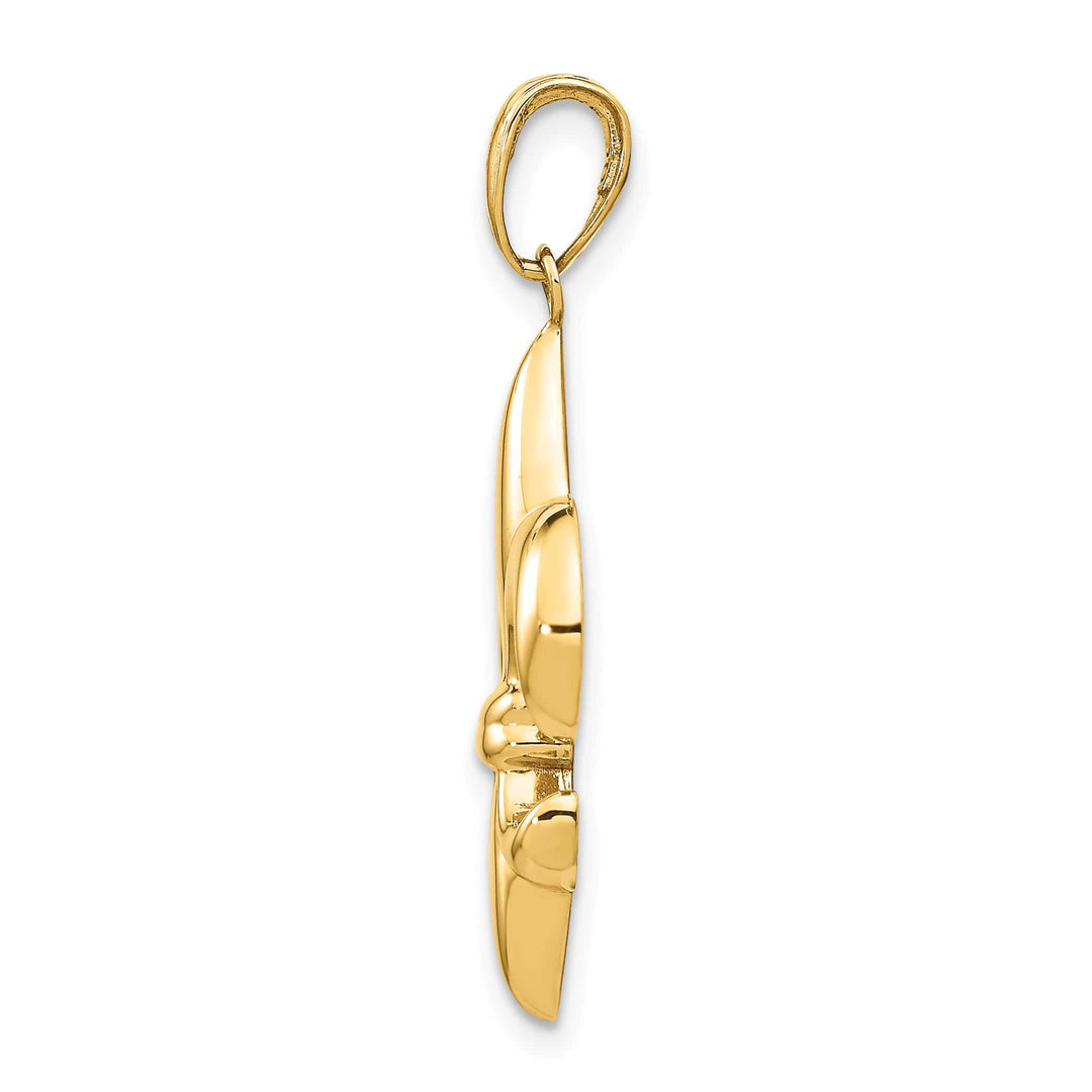 10K Yellow Gold Medium Fleur-De-Lis Pendant