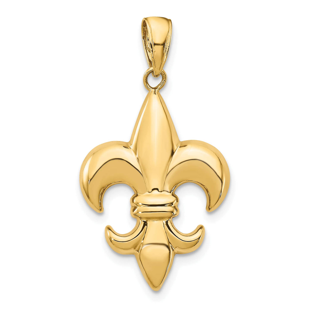 10K Yellow Gold Medium Fleur-De-Lis Pendant