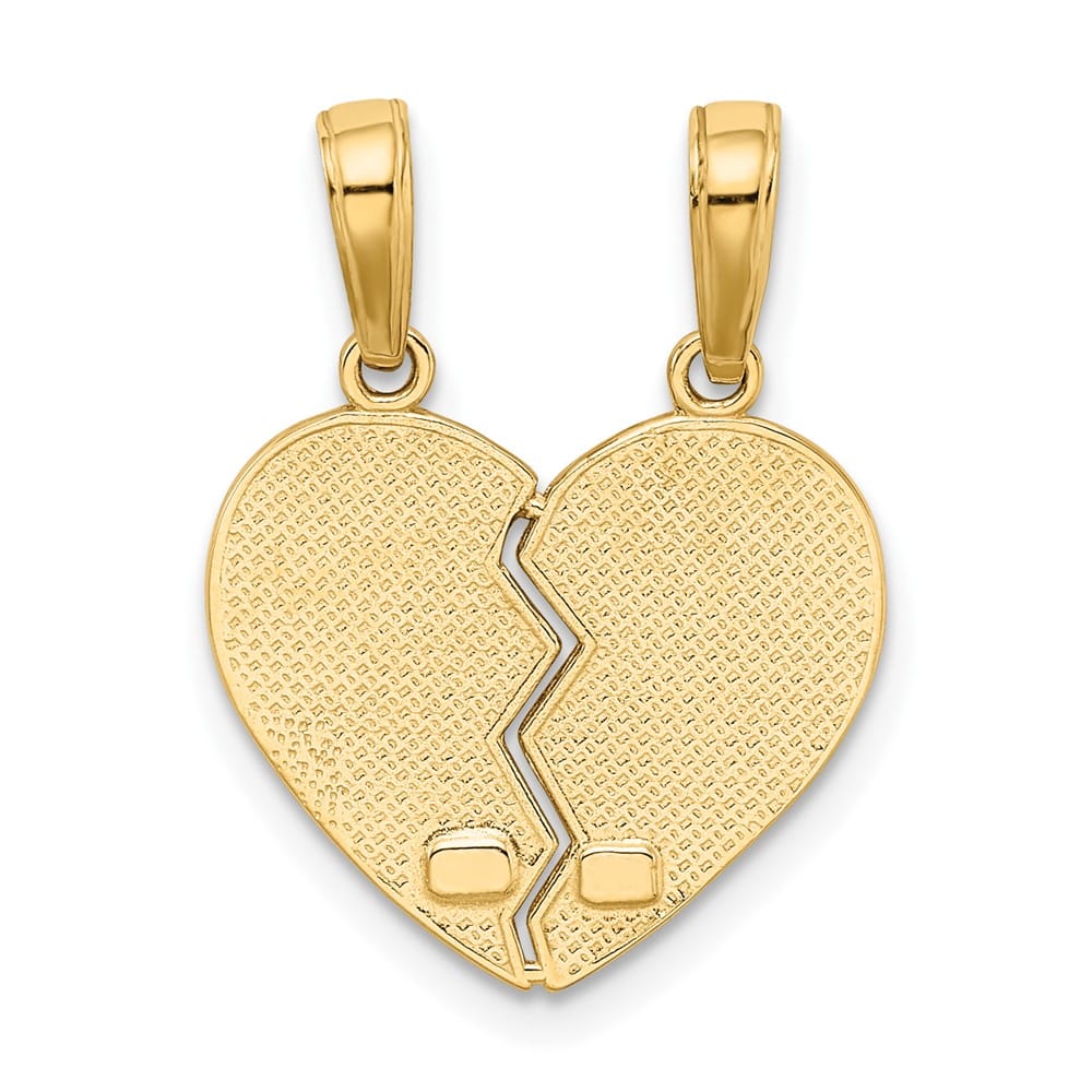10K Yellow Gold Medium I Heart You 2-Piece Break-Apart Heart Charm