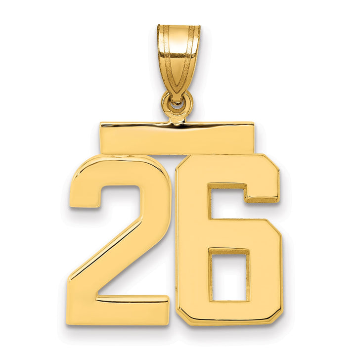 10K Yellow Gold Medium Polished Number 26 Charm