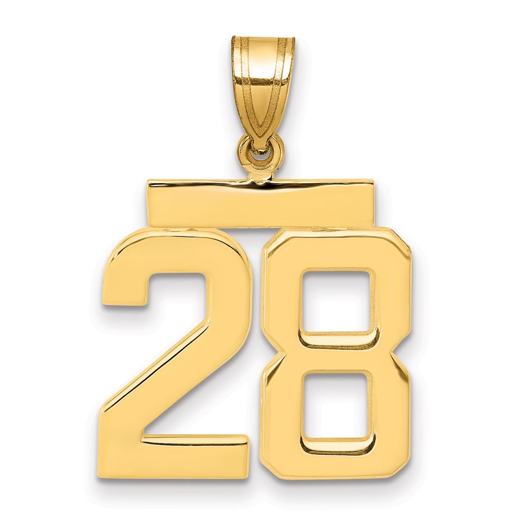 10K Yellow Gold Medium Polished Number 28 Charm