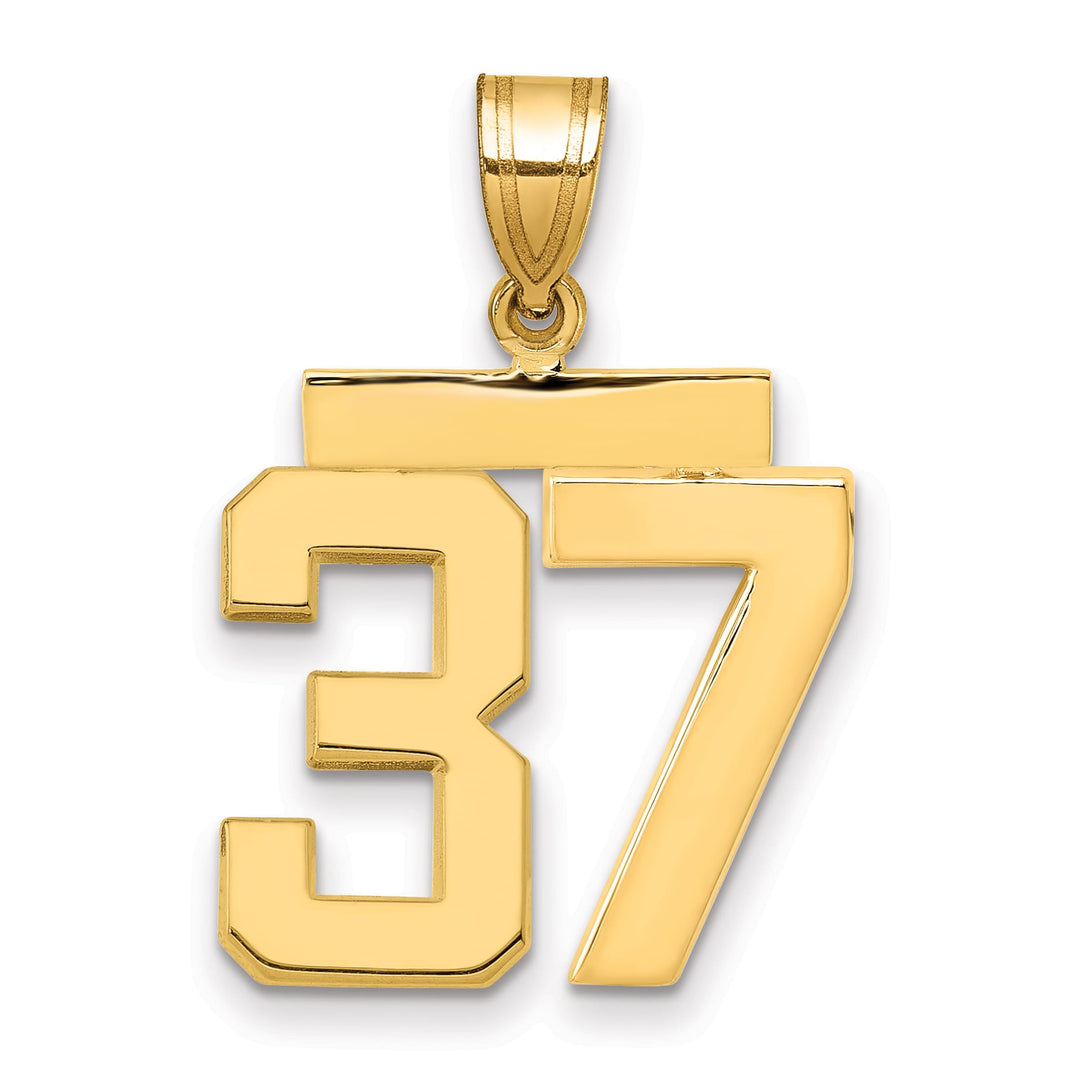 10K Yellow Gold Medium Polished Number 37 Charm