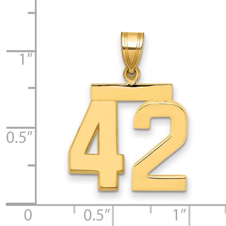 10K Yellow Gold Medium Polished Number 42 Charm