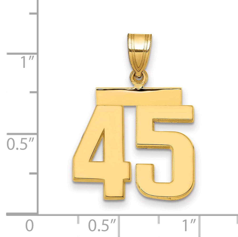 10K Yellow Gold Medium Polished Number 45 Charm