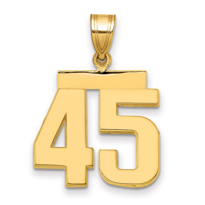 10K Yellow Gold Medium Polished Number 45 Charm