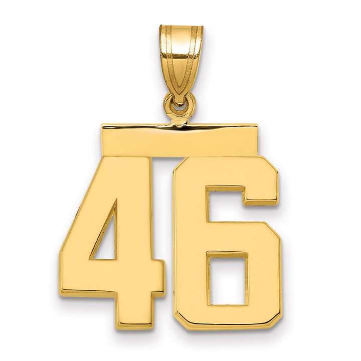 10K Yellow Gold Medium Polished Number 46 Charm