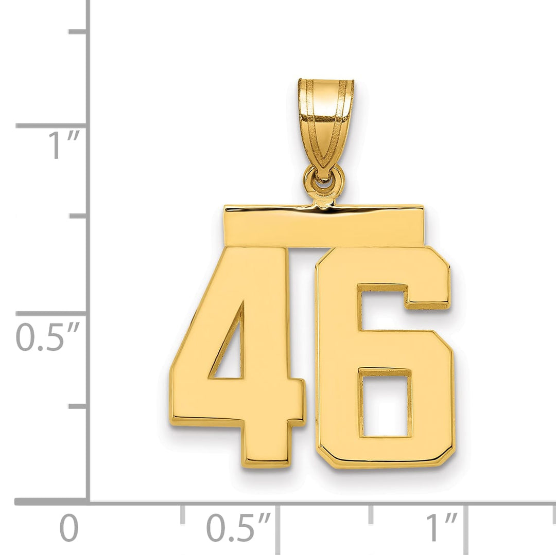 10K Yellow Gold Medium Polished Number 46 Charm