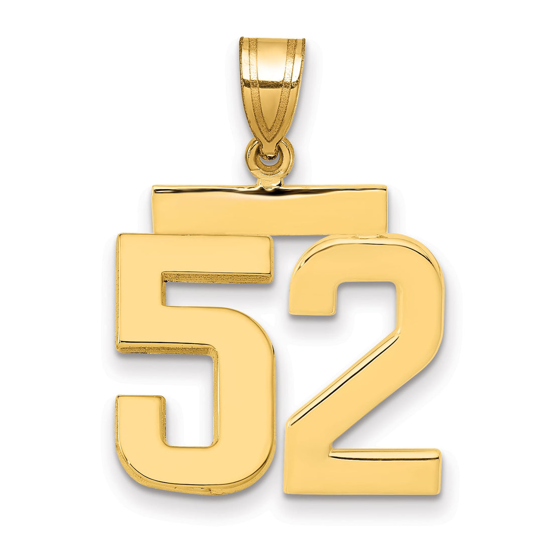 10K Yellow Gold Medium Polished Number 52 Charm