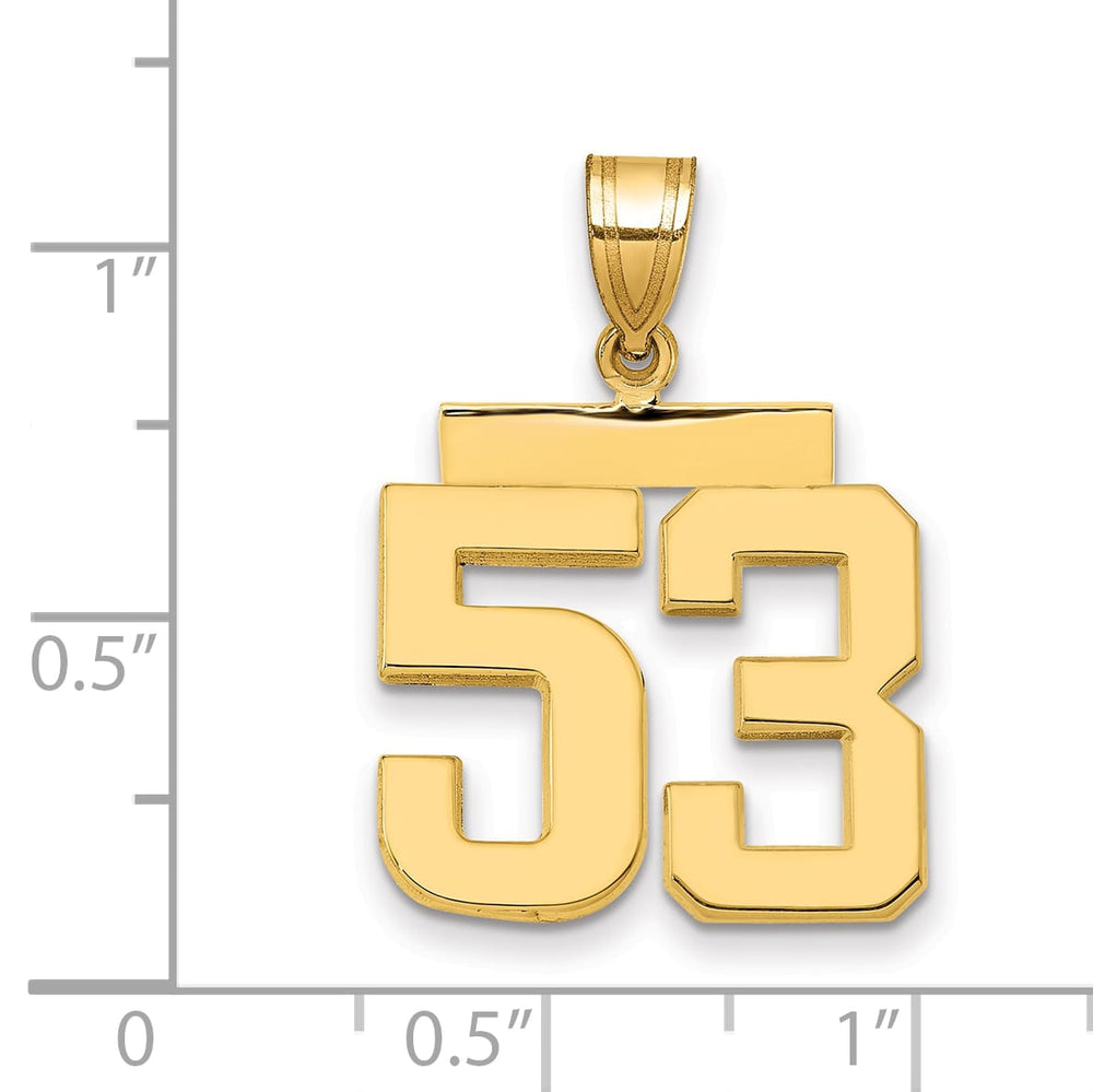 10K Yellow Gold Medium Polished Number 53 Charm