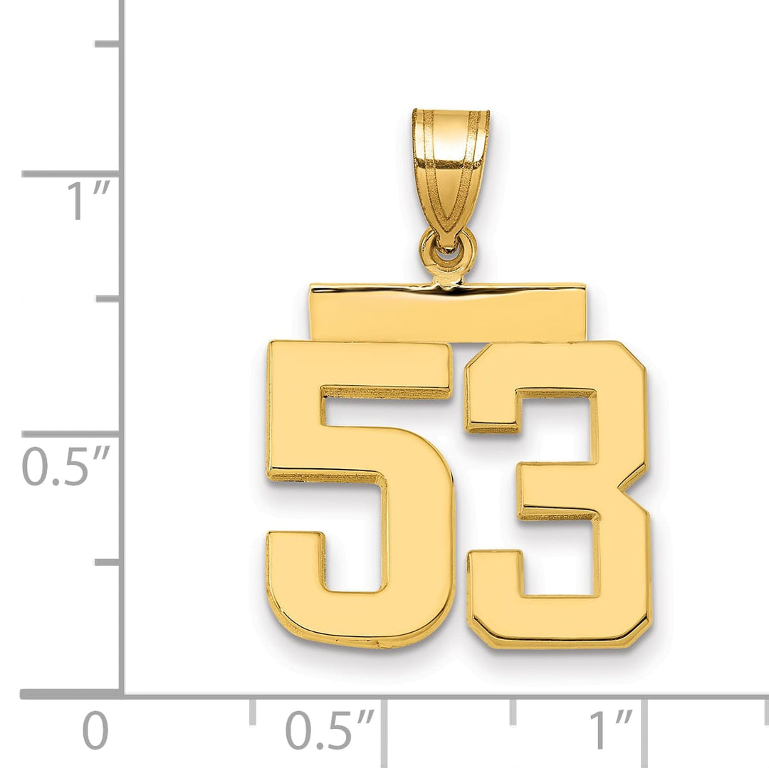 10K Yellow Gold Medium Polished Number 53 Charm
