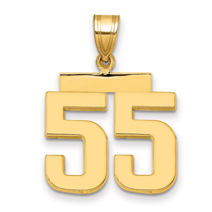 10K Yellow Gold Medium Polished Number 55 Charm