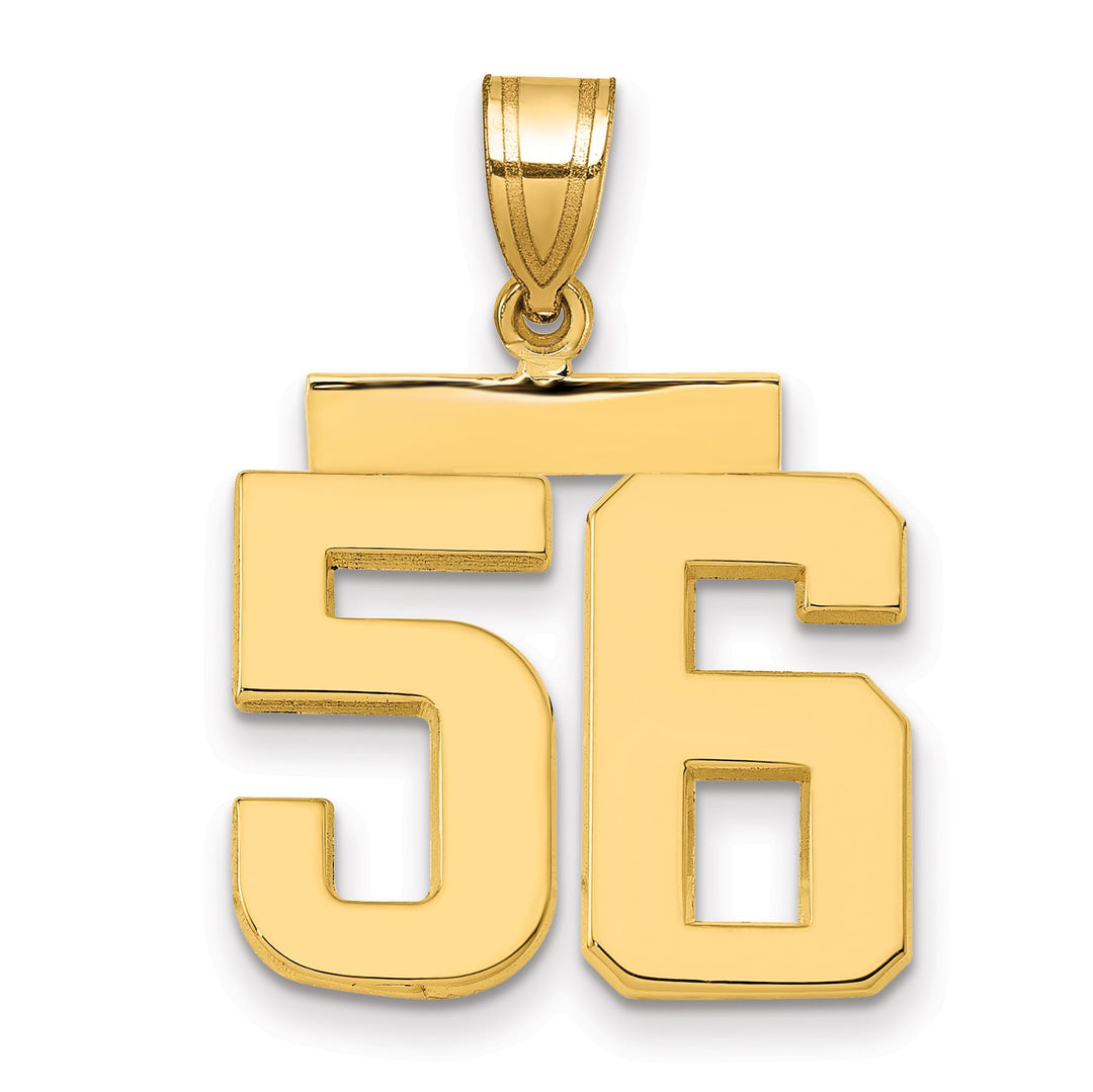 10K Yellow Gold Medium Polished Number 56 Charm