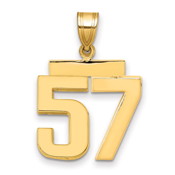 10K Yellow Gold Medium Polished Number 57 Charm