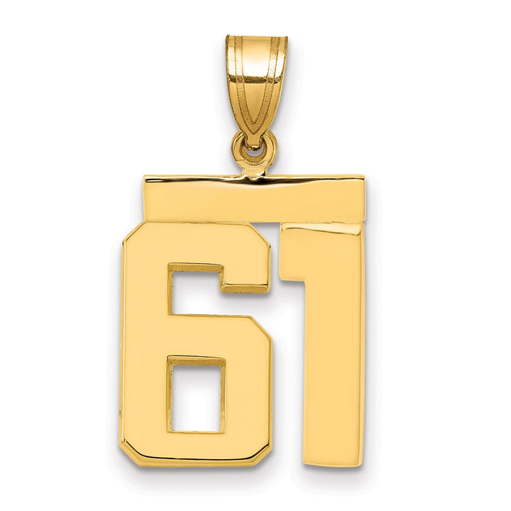 10K Yellow Gold Medium Polished Number 61 Charm