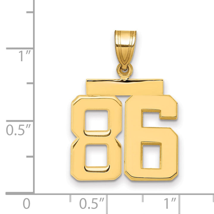10K Yellow Gold Medium Polished Number 86 Charm