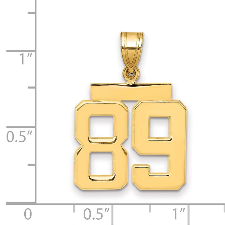 10K Yellow Gold Medium Polished Number 89 Charm