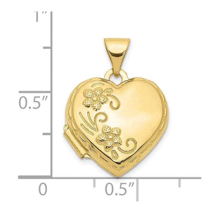 10K Yellow Gold Medium Reversible Floral / Love You Always Locket