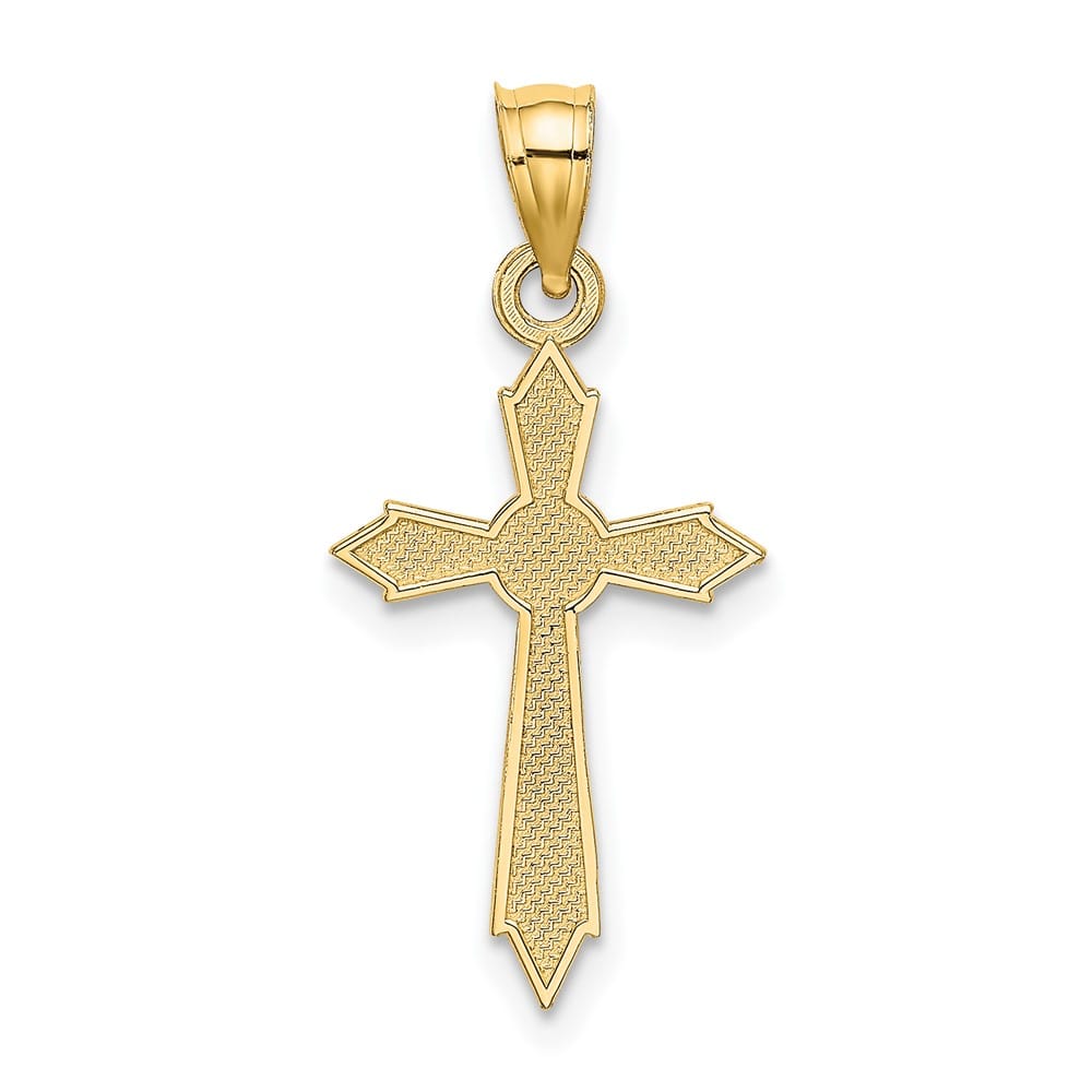 10K Yellow Gold Medium with Engraved Edges Passion Cross Charm