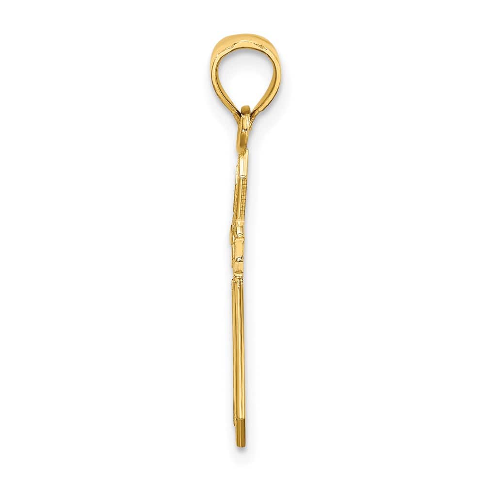 10K Yellow Gold Medium with Engraved Edges Passion Cross Charm
