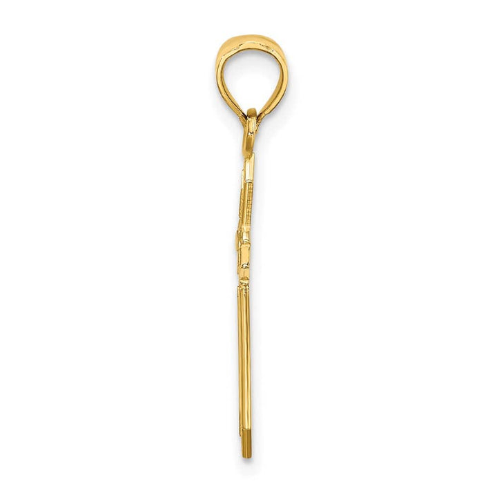 10K Yellow Gold Medium with Engraved Edges Passion Cross Charm