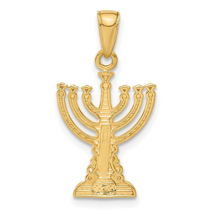 10K Yellow Gold Menorah 18.05 mm x 14.12 mm Pendant