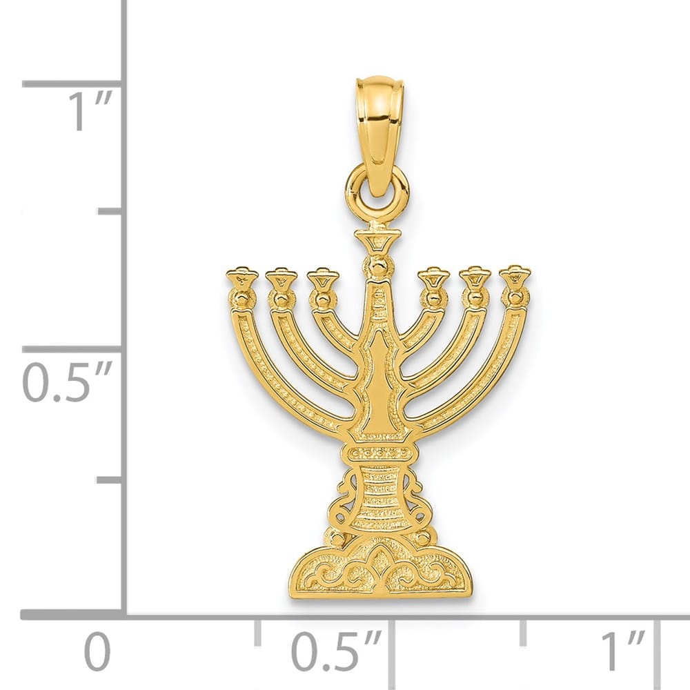 10K Yellow Gold Menorah 18.05 mm x 14.12 mm Pendant