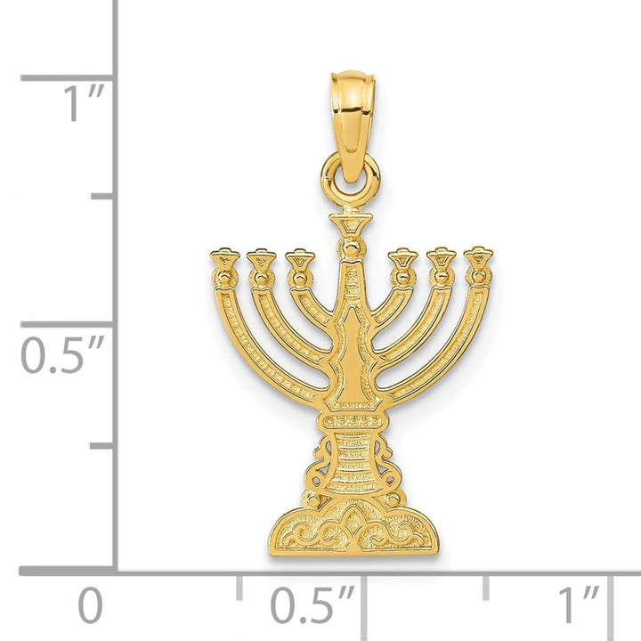 10K Yellow Gold Menorah 18.05 mm x 14.12 mm Pendant