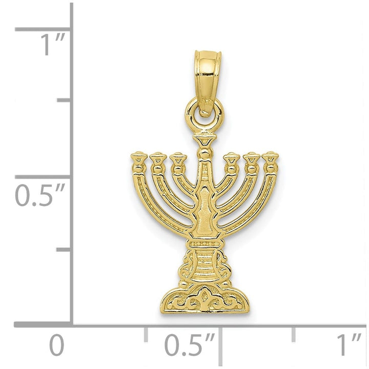 10K Yellow Gold Menorah 19 mm x 13 mm Pendant