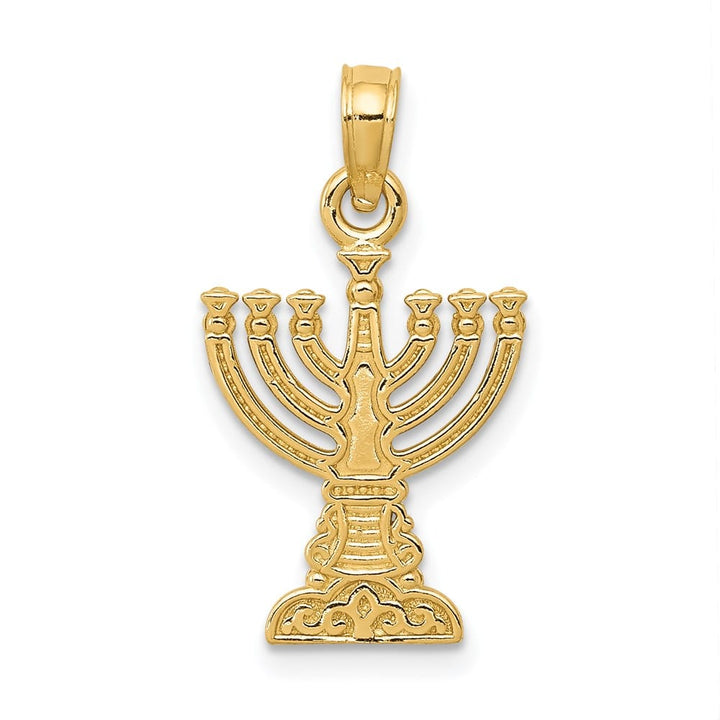 10K Yellow Gold Menorah 19 mm x 13 mm Pendant
