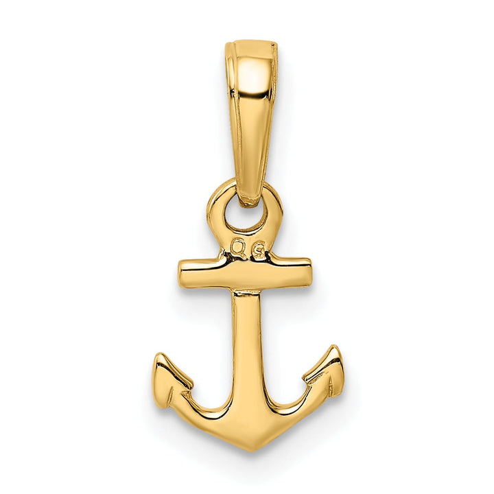 10K Yellow Gold Mini Anchor Pendant