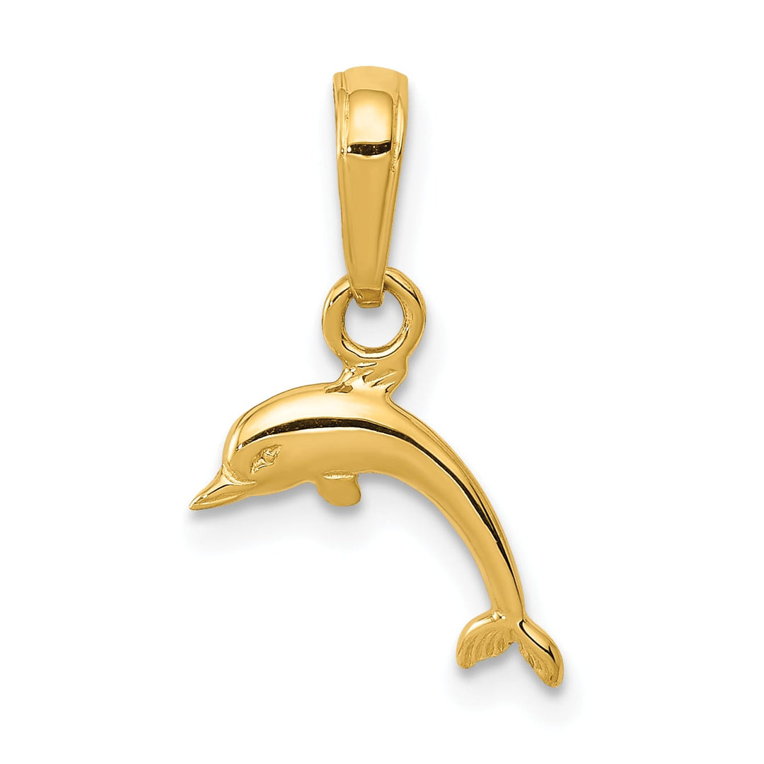 10K Yellow Gold Mini Dolphin Pendant