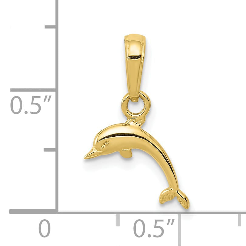 10K Yellow Gold Mini Dolphin Pendant