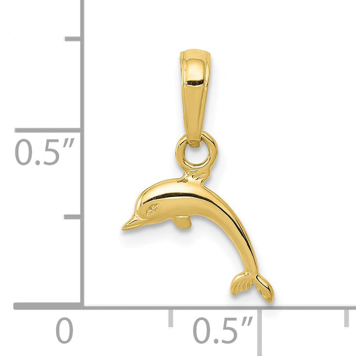 10K Yellow Gold Mini Dolphin Pendant