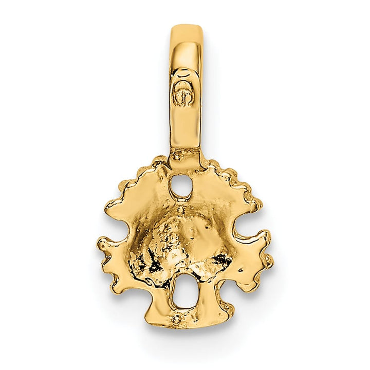 10K Yellow Gold Mini Sand Dollar with Fixed Bail Charm