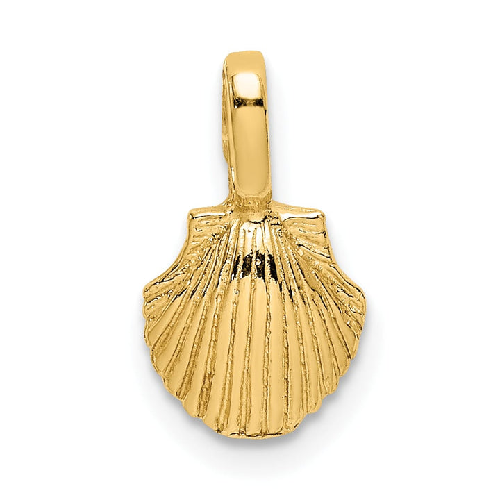 10K Yellow Gold Mini Scallop Shell Charm