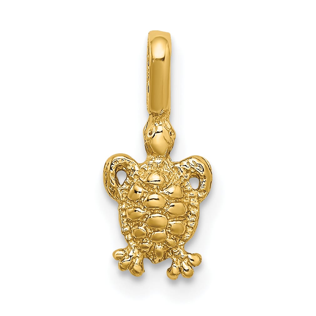 10K Yellow Gold Mini Sea Turtle with Fixed Bail Charm