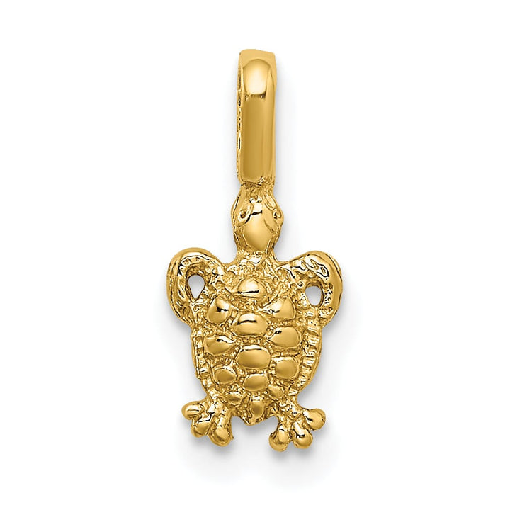 10K Yellow Gold Mini Sea Turtle with Fixed Bail Charm