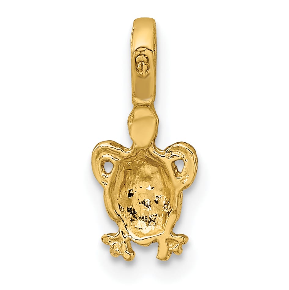 10K Yellow Gold Mini Sea Turtle with Fixed Bail Charm